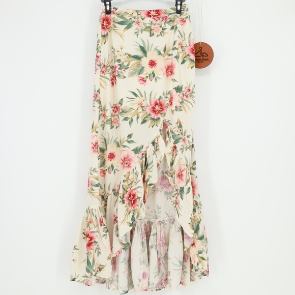 American Eagle High‎ Low Ruffle Tropical Floral Skirt - Picture 9 of 12